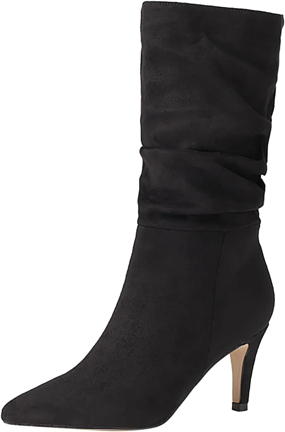 2023 Fall High Heeled Suede Mid Heeled Sexy Pointed Toe Fashion Boots Women's Shoes Women's Tall Boots Wide Calf Cowboy