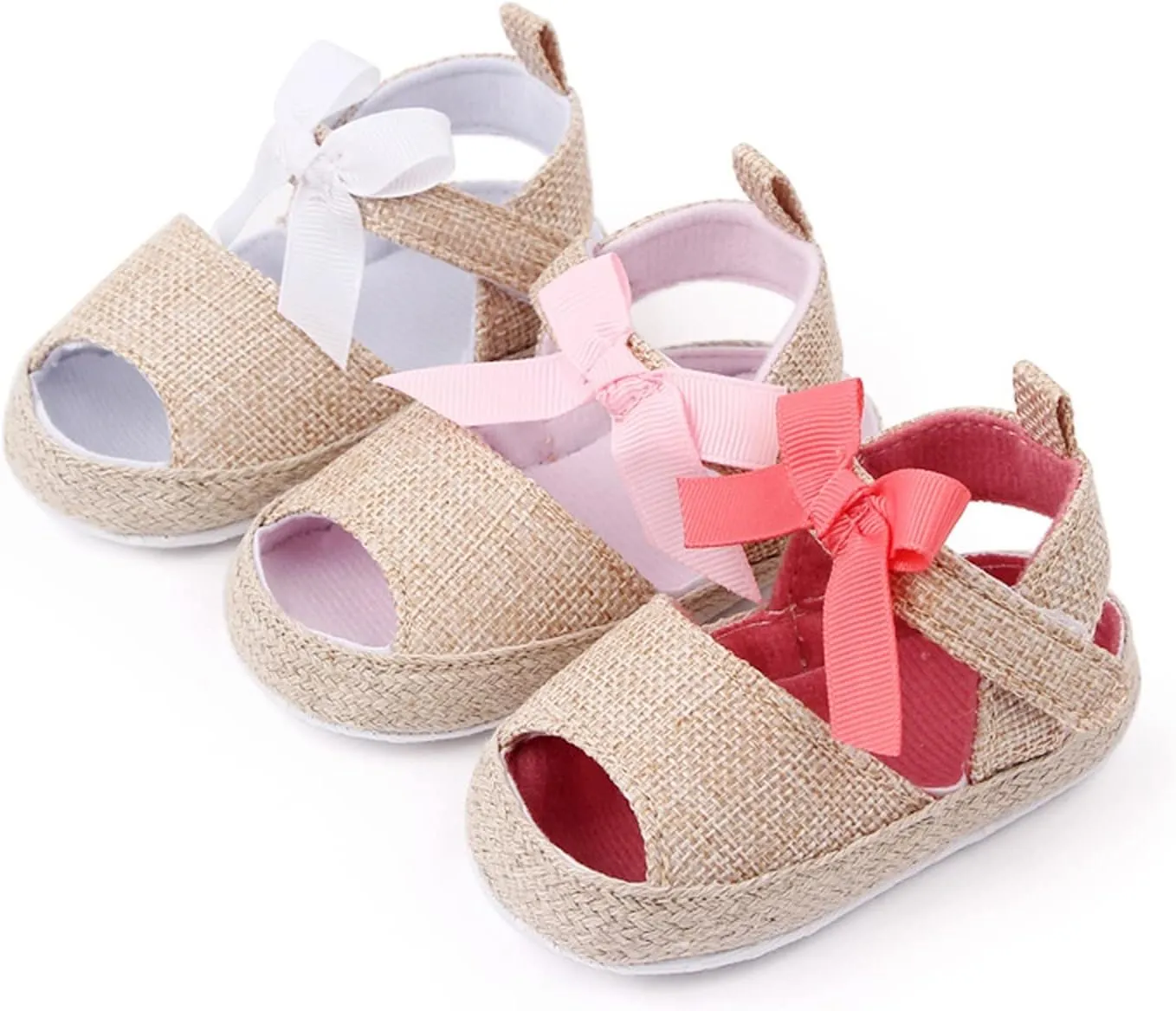 Baby Girls Shoes Infant Toddler Shoes Soft Sole Fashion Bowknot Hook Loop Casual Shoes Baby Walking Slip on Water Shoe