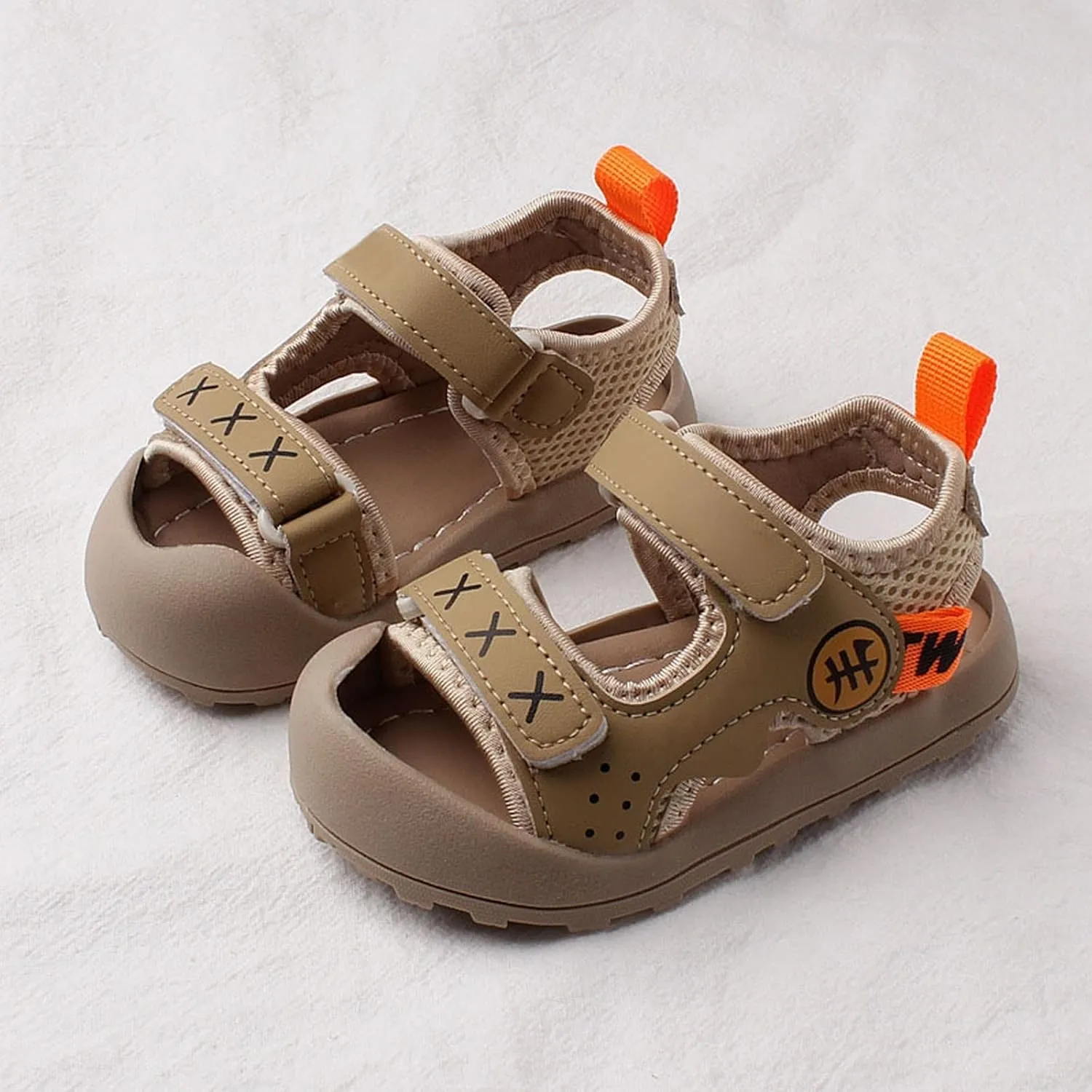 Baby Infant Toddler Bump Toe Sandals Soft Sole Hook & Loop Walking Running Athletic Sport Beach Water Shoes