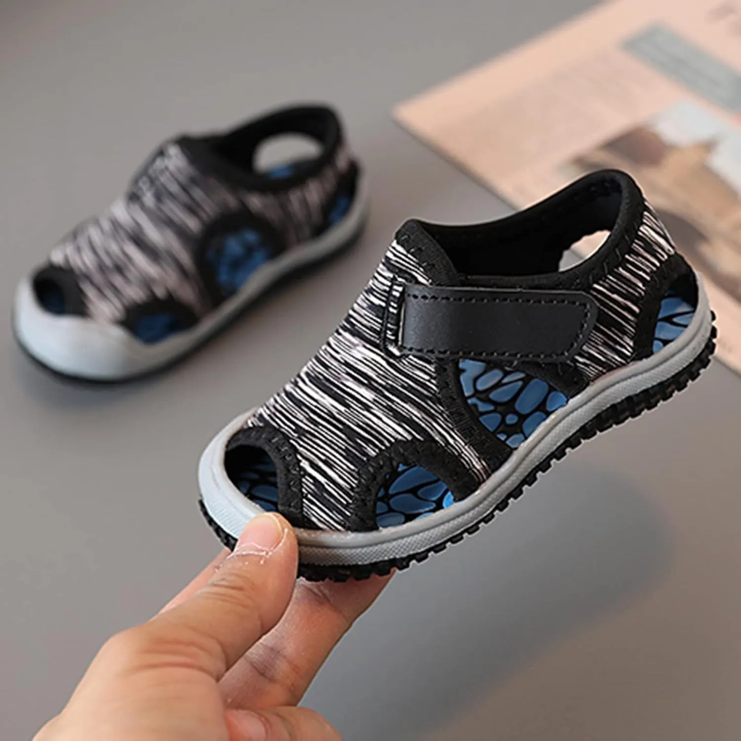 Baby Shoes Fashionable Casual Sandals Flat Toddler Shoes Comfortable Soft Casual Toddler Shoes Baby Boy Moccasins (Black, 11 Little Child)