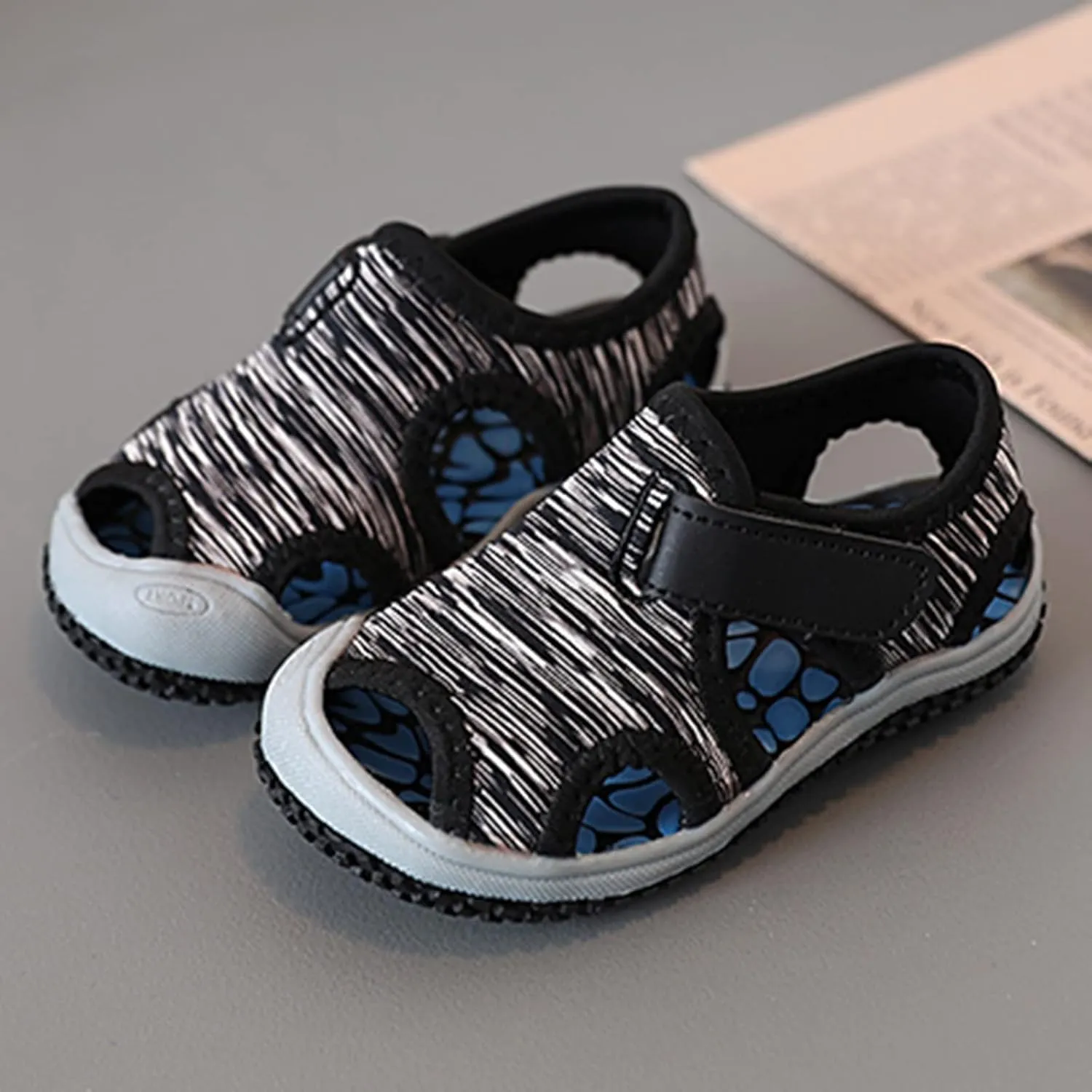 Baby Shoes Fashionable Casual Sandals Flat Toddler Shoes Comfortable Soft Casual Toddler Shoes Baby Boy Moccasins (Black, 11 Little Child)