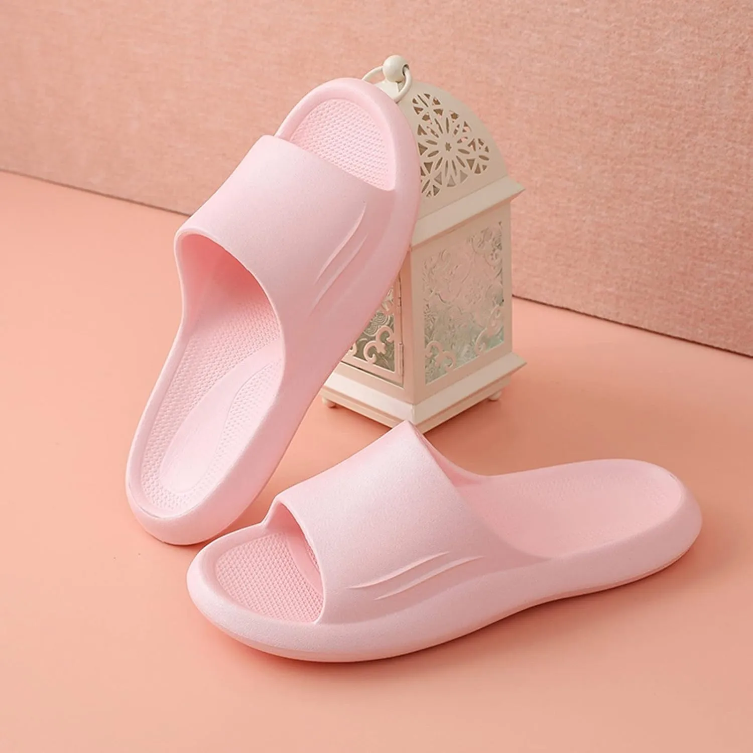 Bathroom Slipper Women and Men Cloud Slides Mens Showers Sandals Pillow Slippers Shower Slides Open Toe Soft Sole