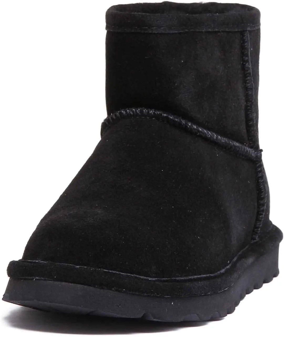 Bearpaw Alyssa Womens Black Suede Leather Ankle Boots (US 7, Black)