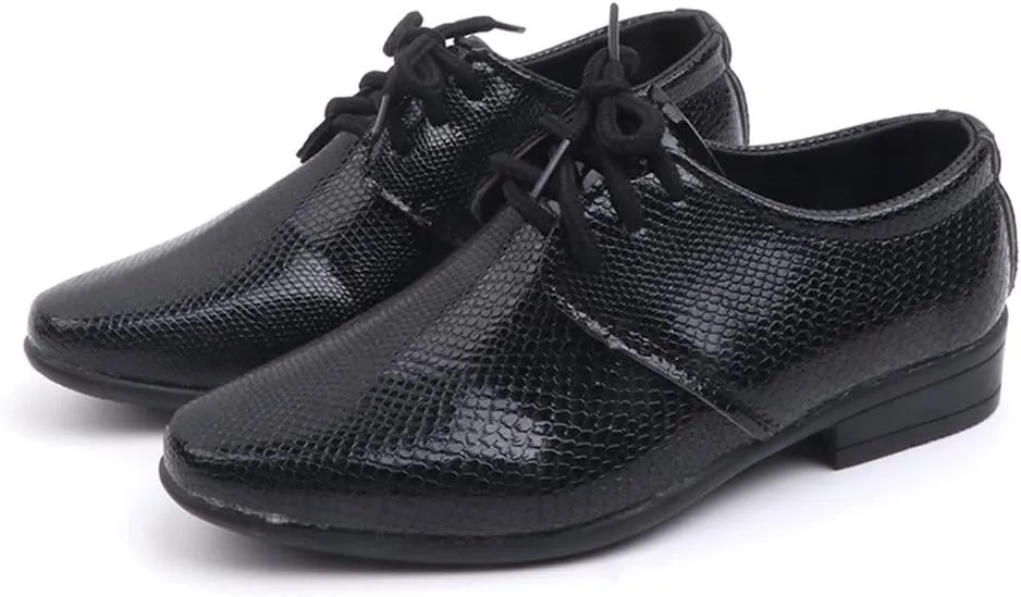 Boys Derb𝐲 Leather Formal Dress Shoes Pointed Toe Oxford Lace Up Wedding Party Performance Prom Footwear for Baby