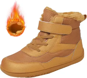 Boys Girls Barefoot Winter Boots with Wide Toe Box Slip Drop Sole Ankle Winter Snow Boots for Mud Boots for Boys