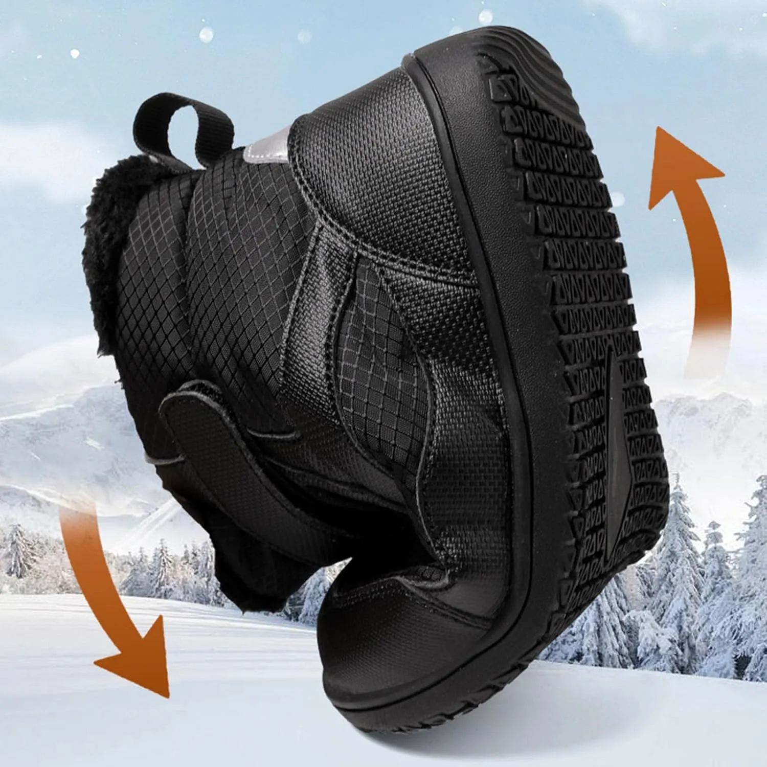 Boys Girls Barefoot Winter Boots with Wide Toe Box Slip Drop Sole Ankle Winter Snow Boots for Mud Boots for Boys