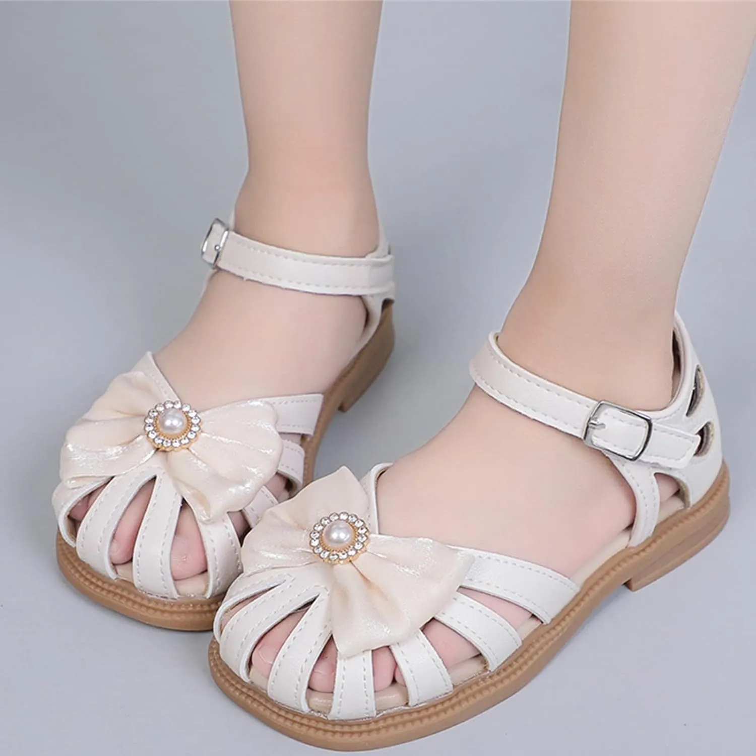 Children Shoes Flat Sandals Hollow Beach Shoes Fashion Soft Sole Girls Boys Casual Sandals Little Girls Dress Sandals (Beige, 1 Big Kids)
