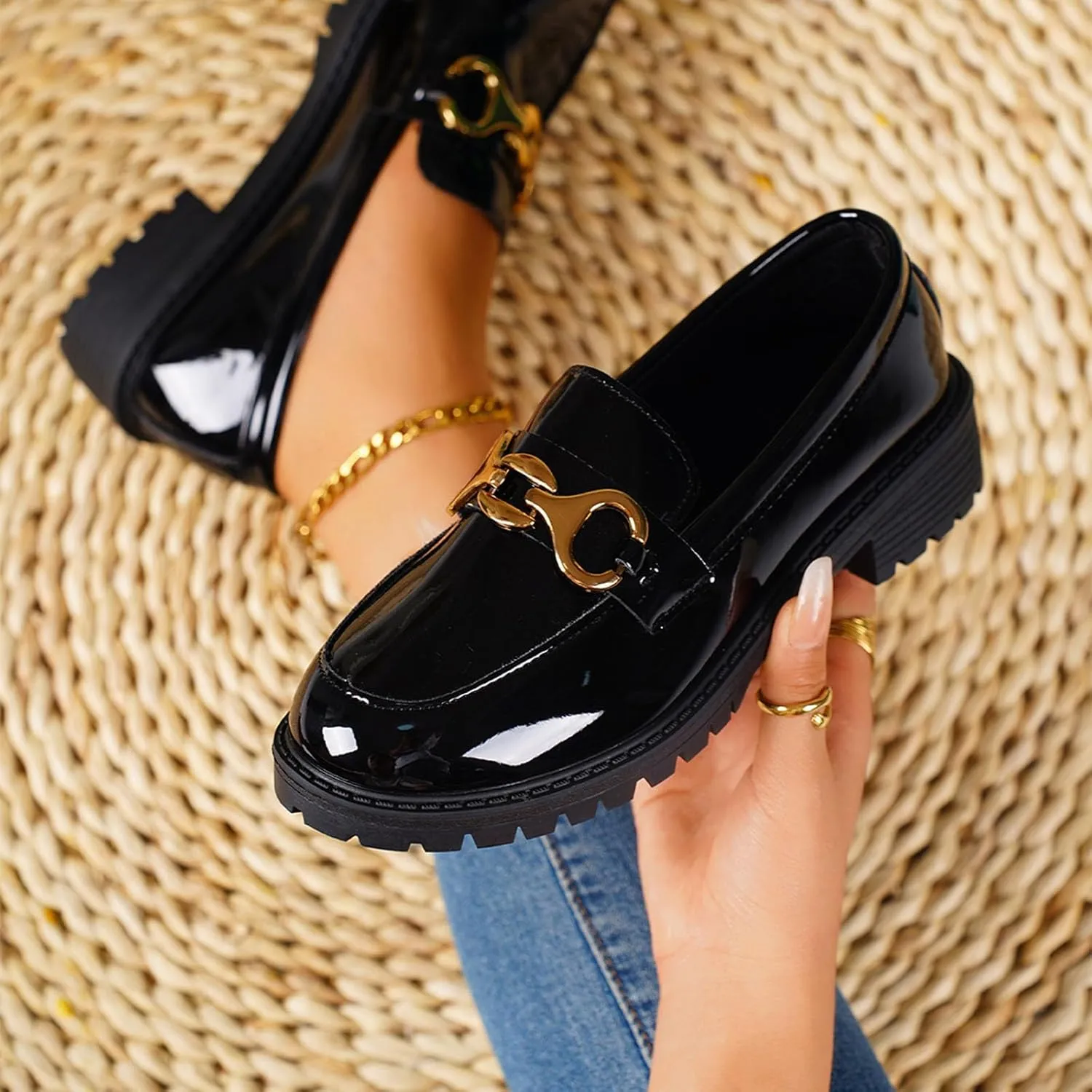 Chunky Loafers Women Platform Penny Loafer Comfort Slip-on Loafers Fashion Work Shoes Casual Business Loafers Shoes