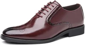 Classic Men Cap Toe Oxford Shoes Men's Dress Tuxedo Shoes Fashionable Print Breathable Leather