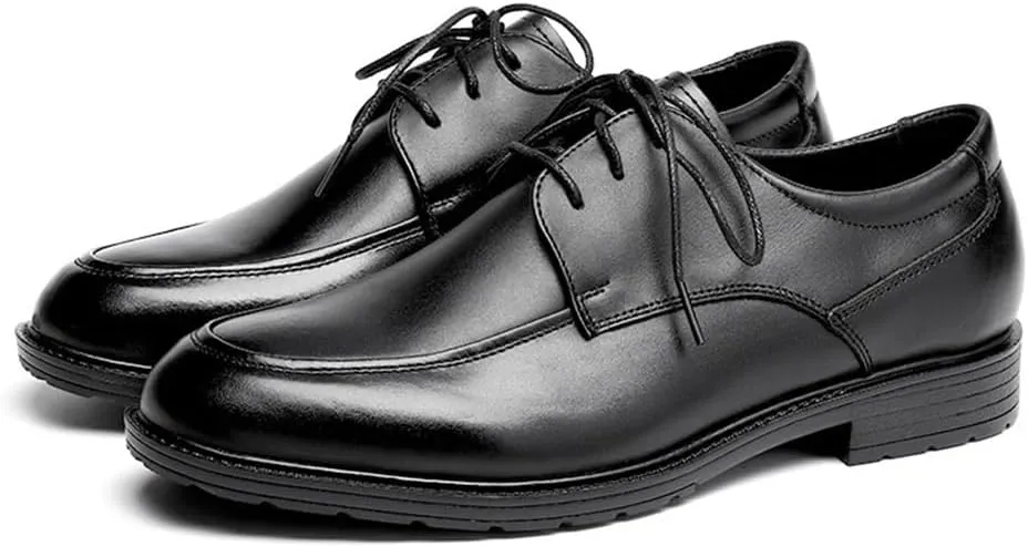 Classic Oxfords Lace Up Shoes Breathable Comfy Non Slip Rubber Leather Business Casual Prom Wedding Suit for Men