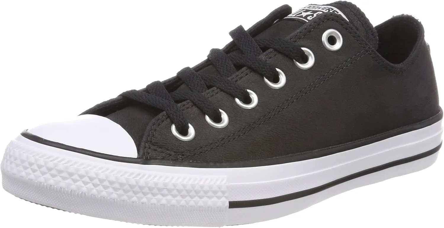 Converse Mens CTAS ox Fabric Low Top Lace Up Black/Black/White