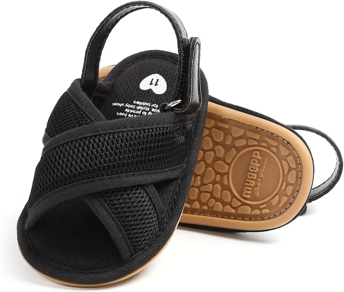 COSANKIM Infant Baby Boys Girls Summer Sandals Non Slip Soft Sole Toddler First Walker Crib Shoes (0-18 Months)