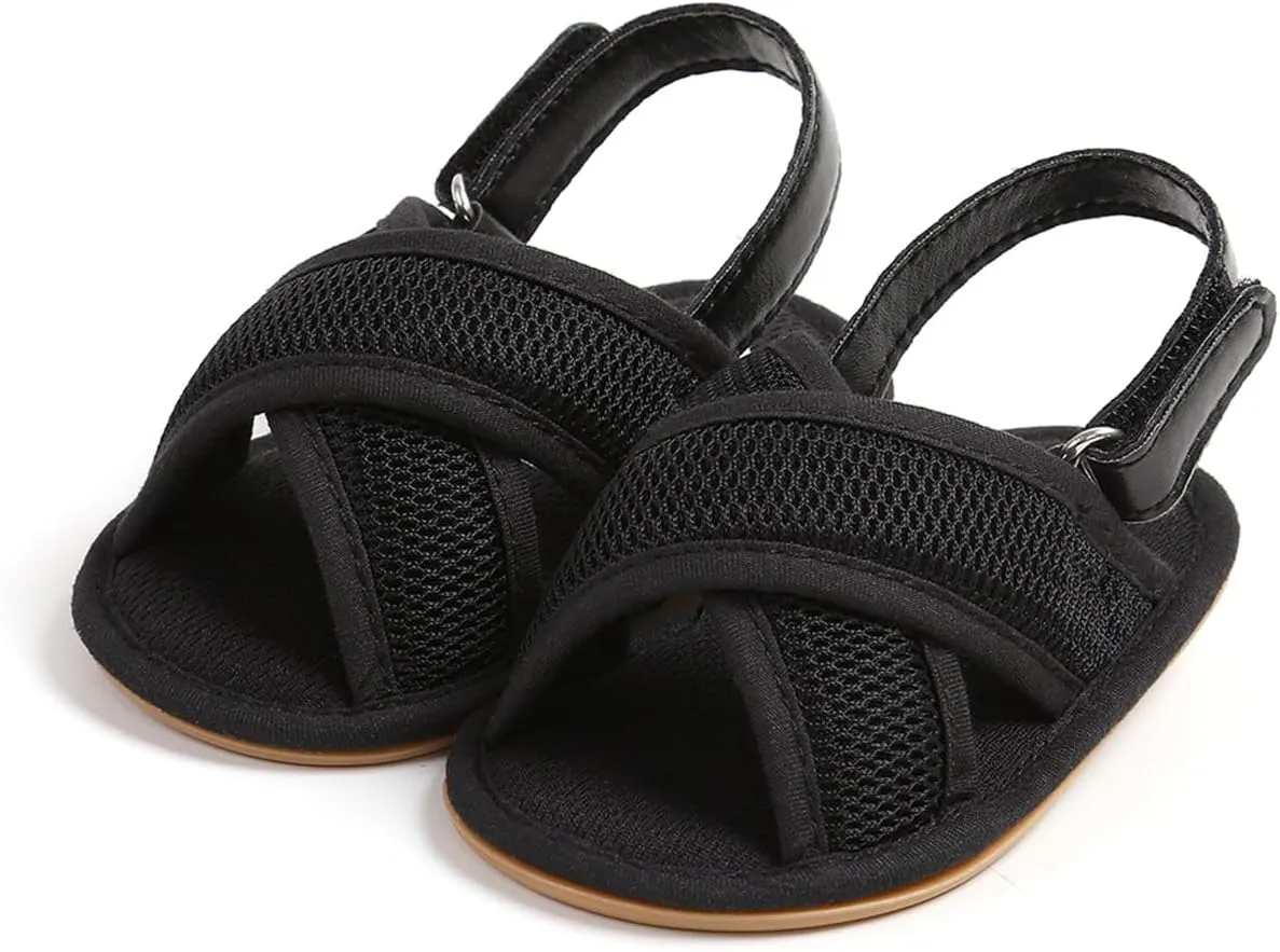 COSANKIM Infant Baby Boys Girls Summer Sandals Non Slip Soft Sole Toddler First Walker Crib Shoes (0-18 Months)