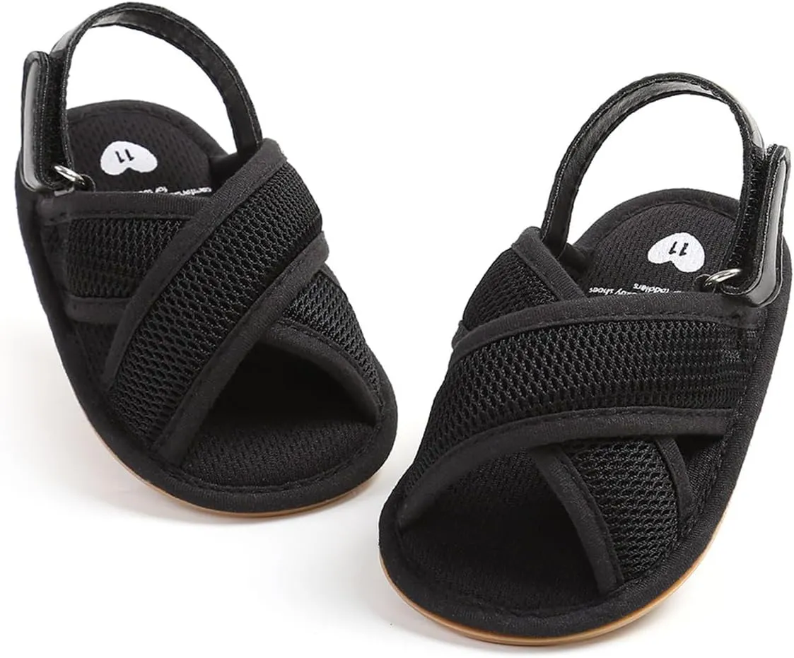 COSANKIM Infant Baby Boys Girls Summer Sandals Non Slip Soft Sole Toddler First Walker Crib Shoes (0-18 Months)