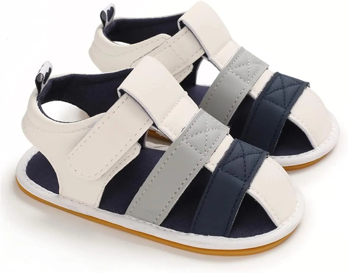 COSANKIM Infant Baby Boys Girls Summer Sandals Non Slip Soft Sole Toddler First Walker Crib Shoes (0-18 Months)