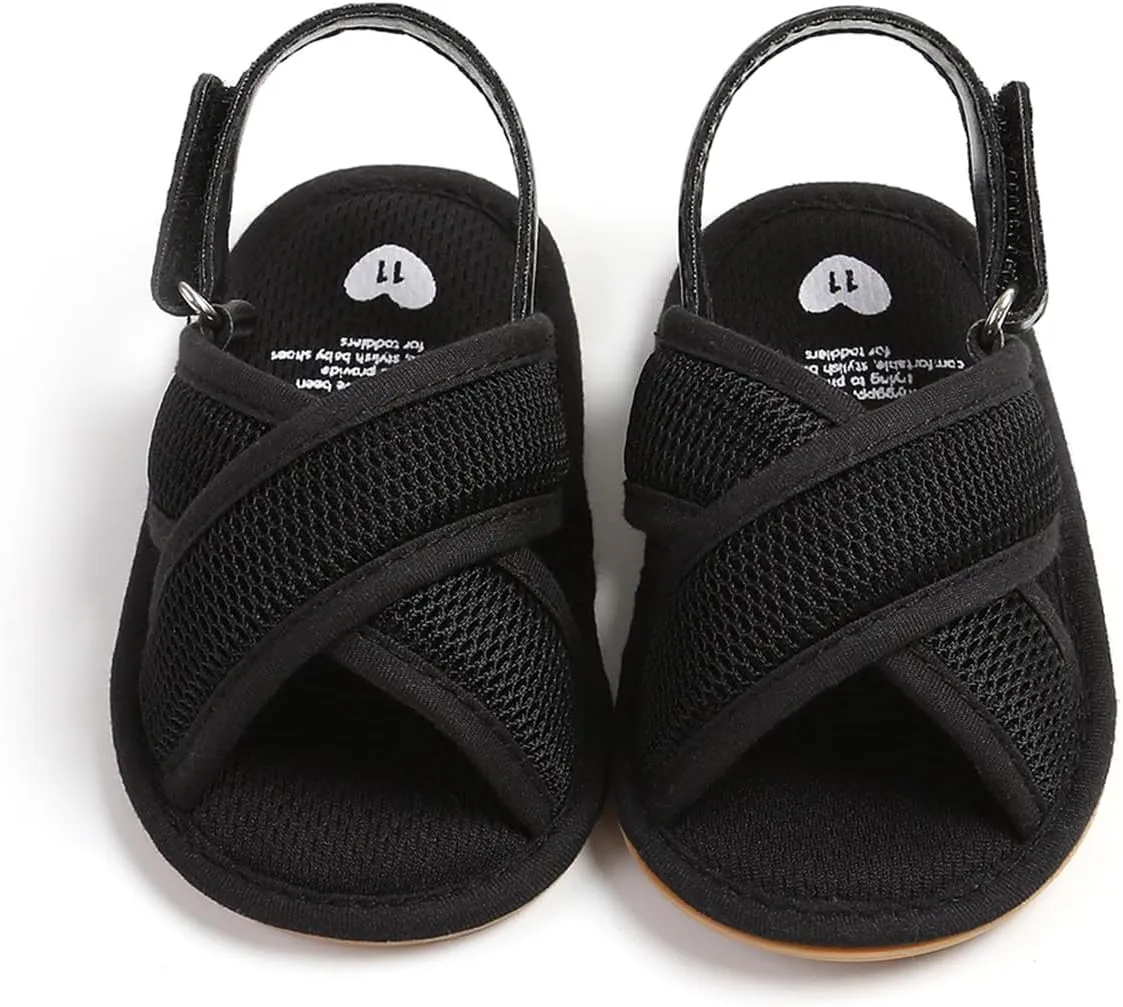 COSANKIM Infant Baby Boys Girls Summer Sandals Non Slip Soft Sole Toddler First Walker Crib Shoes (0-18 Months)