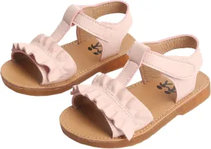 DADAWEN Girl's Summer Beach Water Sandals Soft Sole T-Strap Flat Sandal (Toddler/Little Kid)