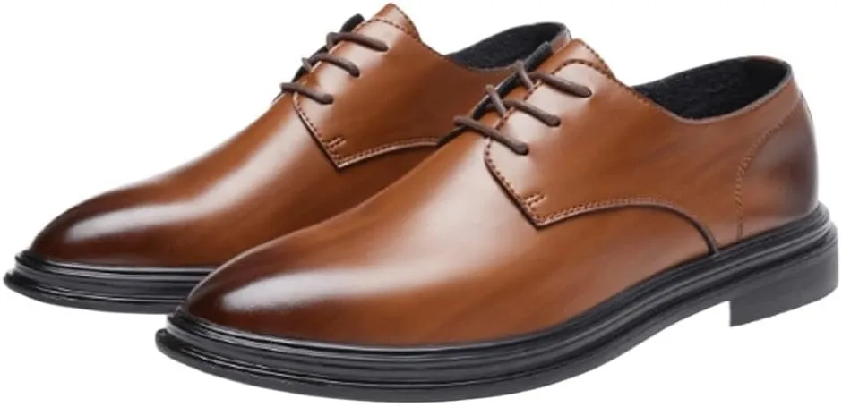 Dress Oxford Formal Shoes for Men Mens Breathable Leather Shoes Black Soft Leather Soft Bottom Prom Wedding Tuxedo Best Man Men's Business Formal Wear Casual Shoe