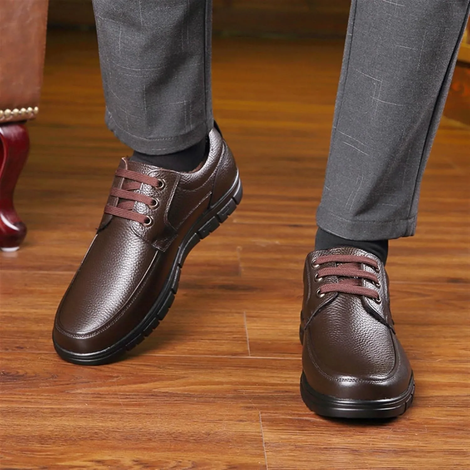 Dress Shoes for Men Men's Leather Casual Oxford Shoes Breathable Business Dress Shoes for Men