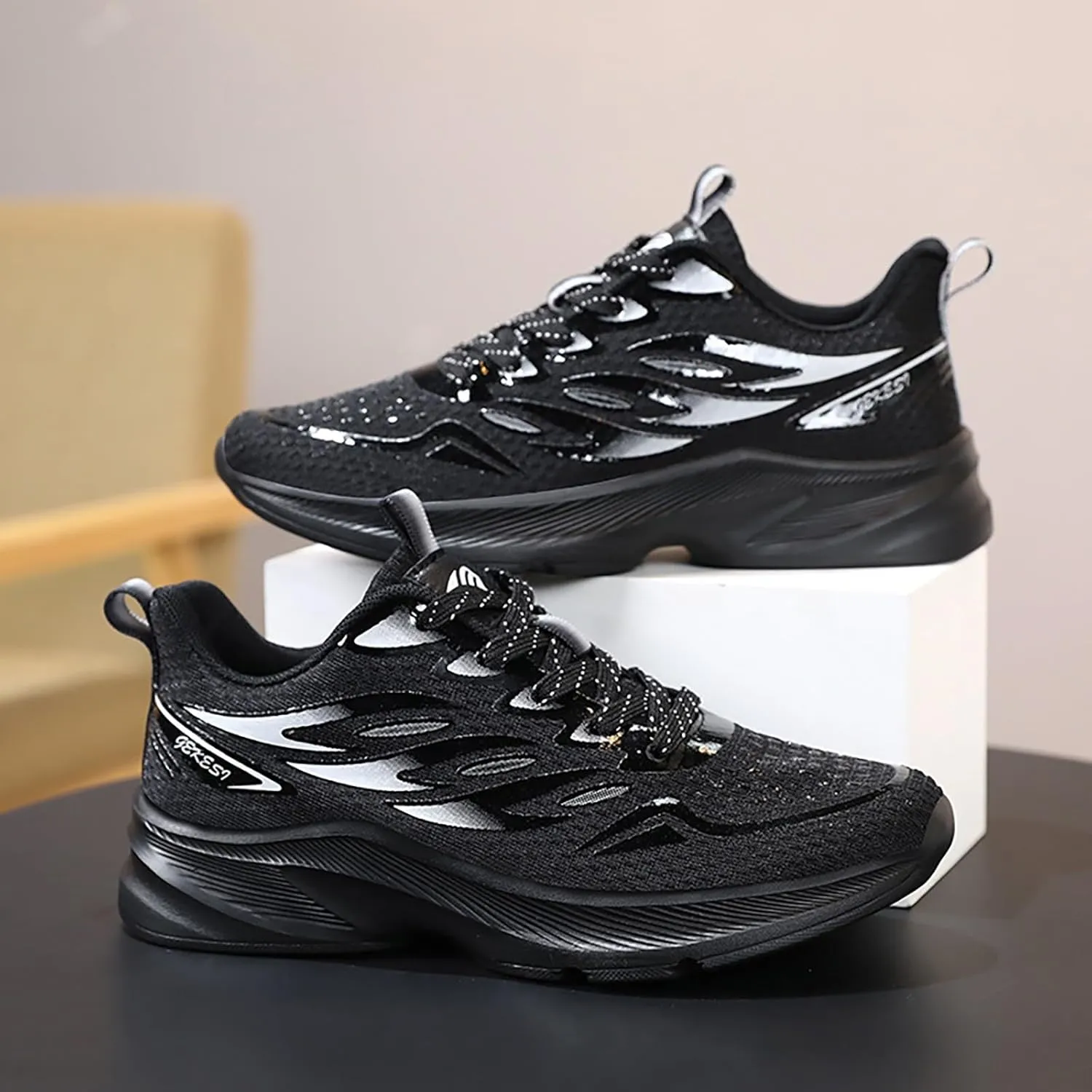 Dress Shoes for Men Womens Slip On Sneakers Wide Width Black Loafers Women Platform Cute Cozy Non Slip Christmas Shoes Men Comfortable Dressy Slip on