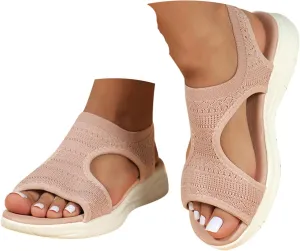 Eduavar Sandals for Women Casual Summer, Womens Sandals Casual Summer Closed Toe Sandals Plarform Sandals with Back Strap
