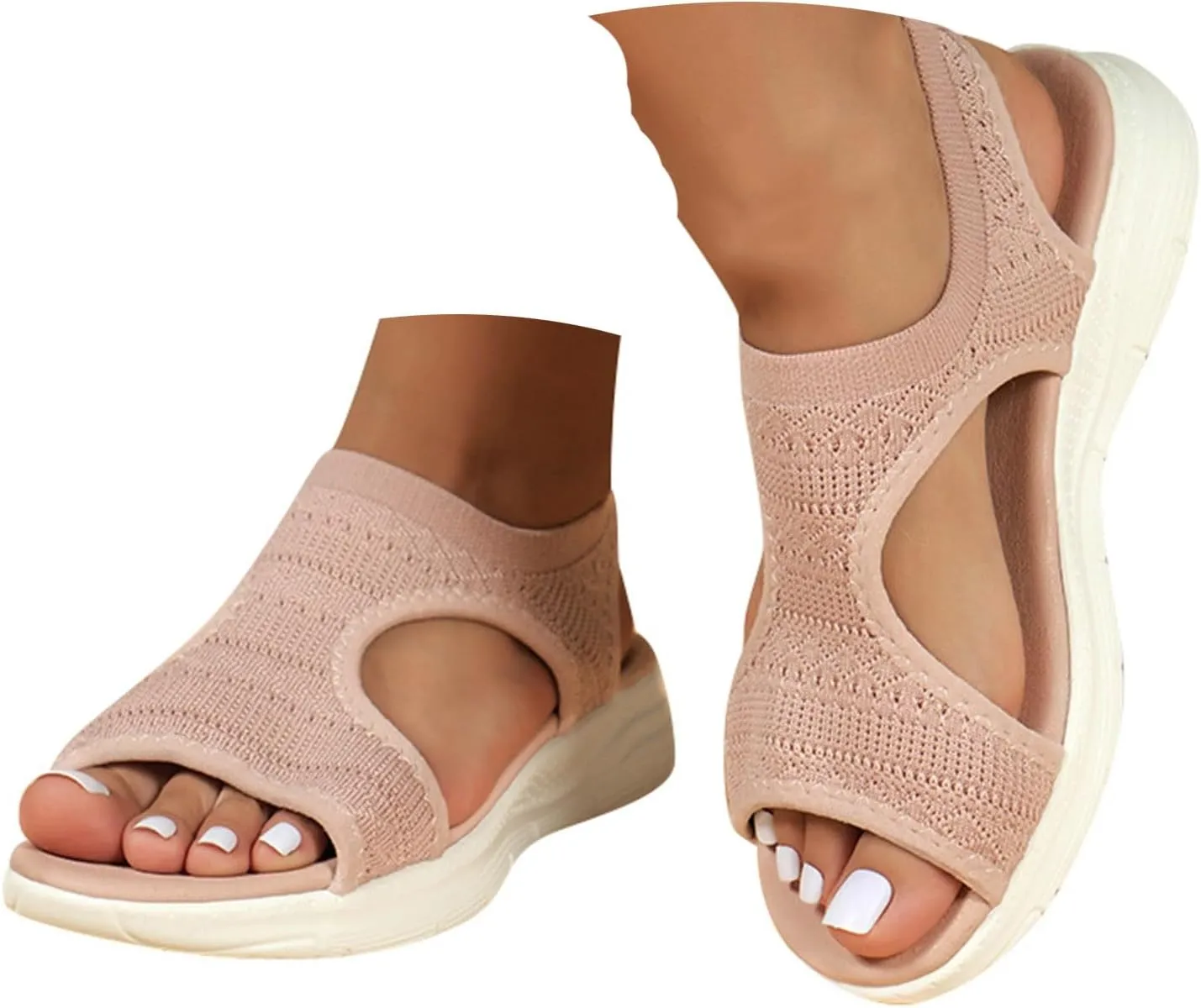 Eduavar Sandals for Women Casual Summer, Womens Sandals Casual Summer Closed Toe Sandals Plarform Sandals with Back Strap