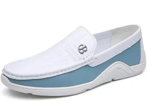 Exusiai Mens Fashion Color Block Slip-On Loafers Breathable,Ultra Comfy, Non-Slip, Durable Rubber Soles Casual Durable Walking Business Style
