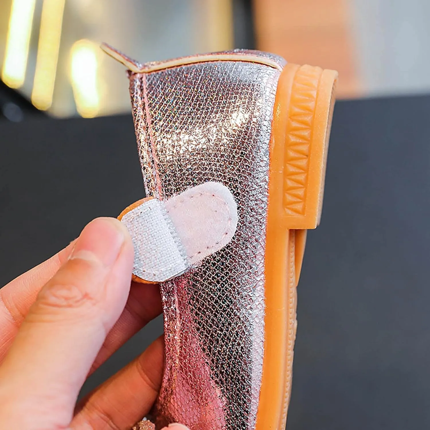 Fashion Autumn Girls Casual Shoes Flat Light Solid Color Sequin Bow Cute Shiny Dress Shoes Girls Size 12 Boots
