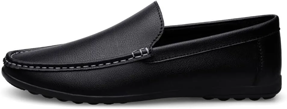 Fashion Mens Loafers Shoes Pu Leather Fashion Moccasins Shoe Solid Color Slip-on