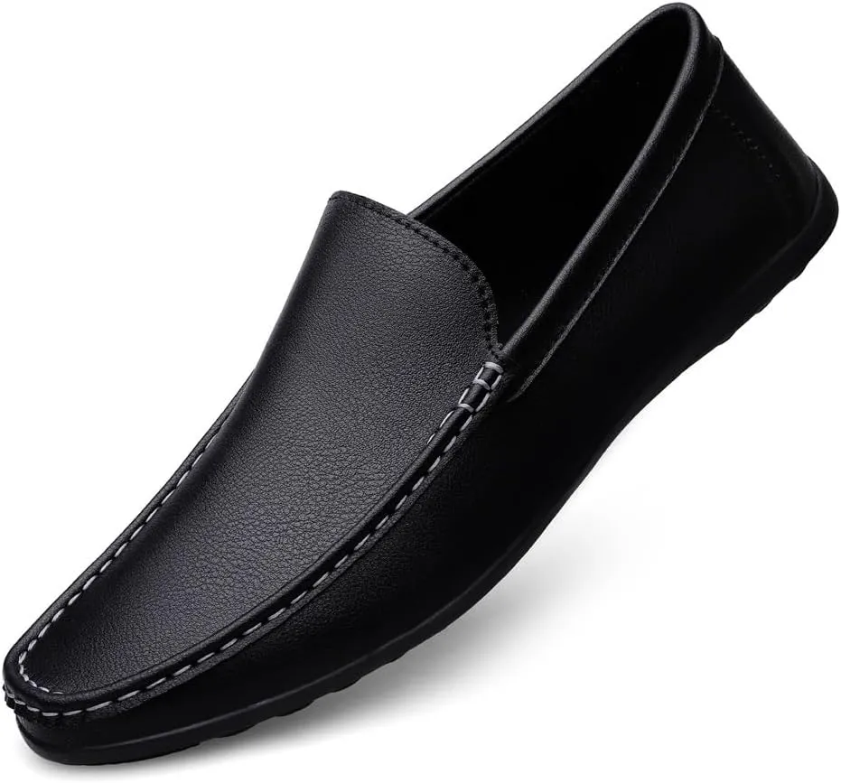 Fashion Mens Loafers Shoes Pu Leather Fashion Moccasins Shoe Solid Color Slip-on