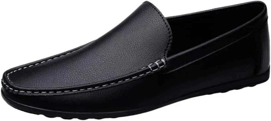 Fashion Mens Loafers Shoes Pu Leather Fashion Moccasins Shoe Solid Color Slip-on