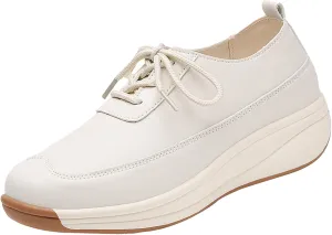Fashion Sneakers for Women Lace-up Breathable Thick Sole Soft Walking Running Shoes Comfortable Tennis Shoes Non Slip Casual Cute Womens Sneakers