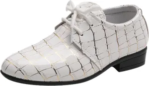 Girls Pointed Toe Dress Shoes Boy’s Dress Oxford Formal Shoes Toddler Lace Up Loafer Wedding Shoes Leather Shoes