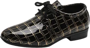 Girls Pointed Toe Dress Shoes Boy’s Dress Oxford Formal Shoes Toddler Lace Up Loafer Wedding Shoes Leather Shoes
