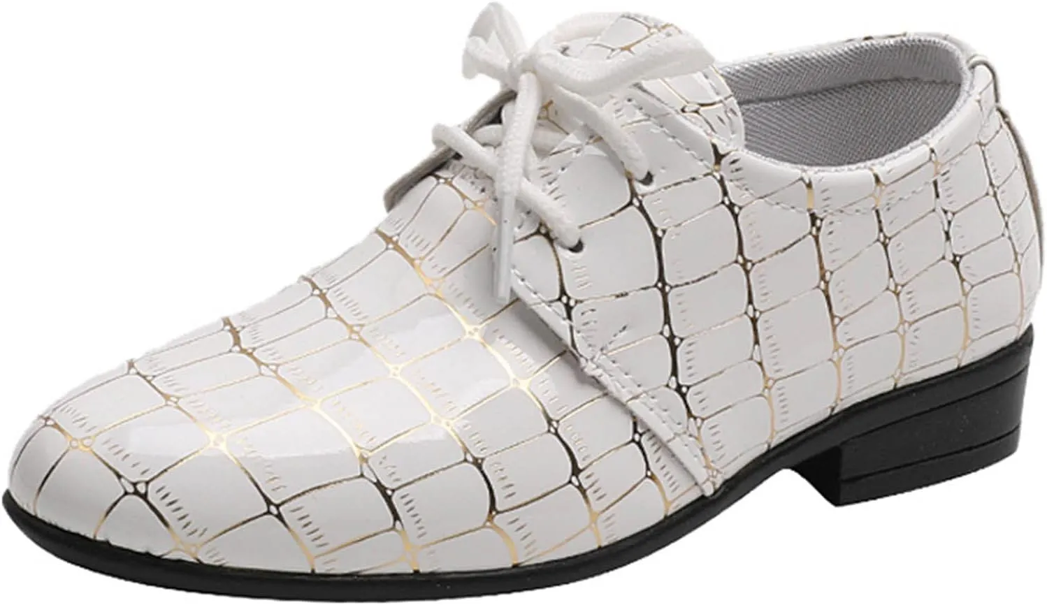 Girls Pointed Toe Dress Shoes Boy’s Dress Oxford Formal Shoes Toddler Lace Up Loafer Wedding Shoes Leather Shoes