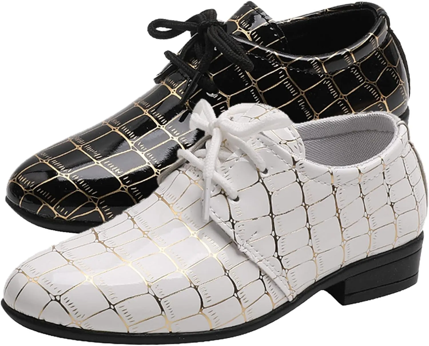 Girls Pointed Toe Dress Shoes Boy’s Dress Oxford Formal Shoes Toddler Lace Up Loafer Wedding Shoes Leather Shoes