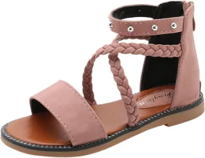 Girls Sandals Princess Shoes Soft Sole Beach Sandals Kids Roman Shoes Bots Flip Flops