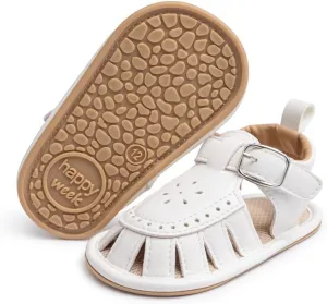 ISINSER Infant Boys Girls Sandals Newborn Closed Toe Summer Outdoor Sandal Baby Nonslip Soft Sole Crib Shoes First Walkers Prewalkers