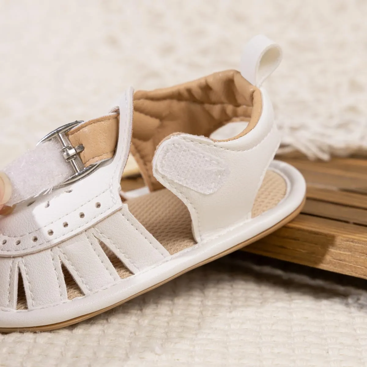 ISINSER Infant Boys Girls Sandals Newborn Closed Toe Summer Outdoor Sandal Baby Nonslip Soft Sole Crib Shoes First Walkers Prewalkers