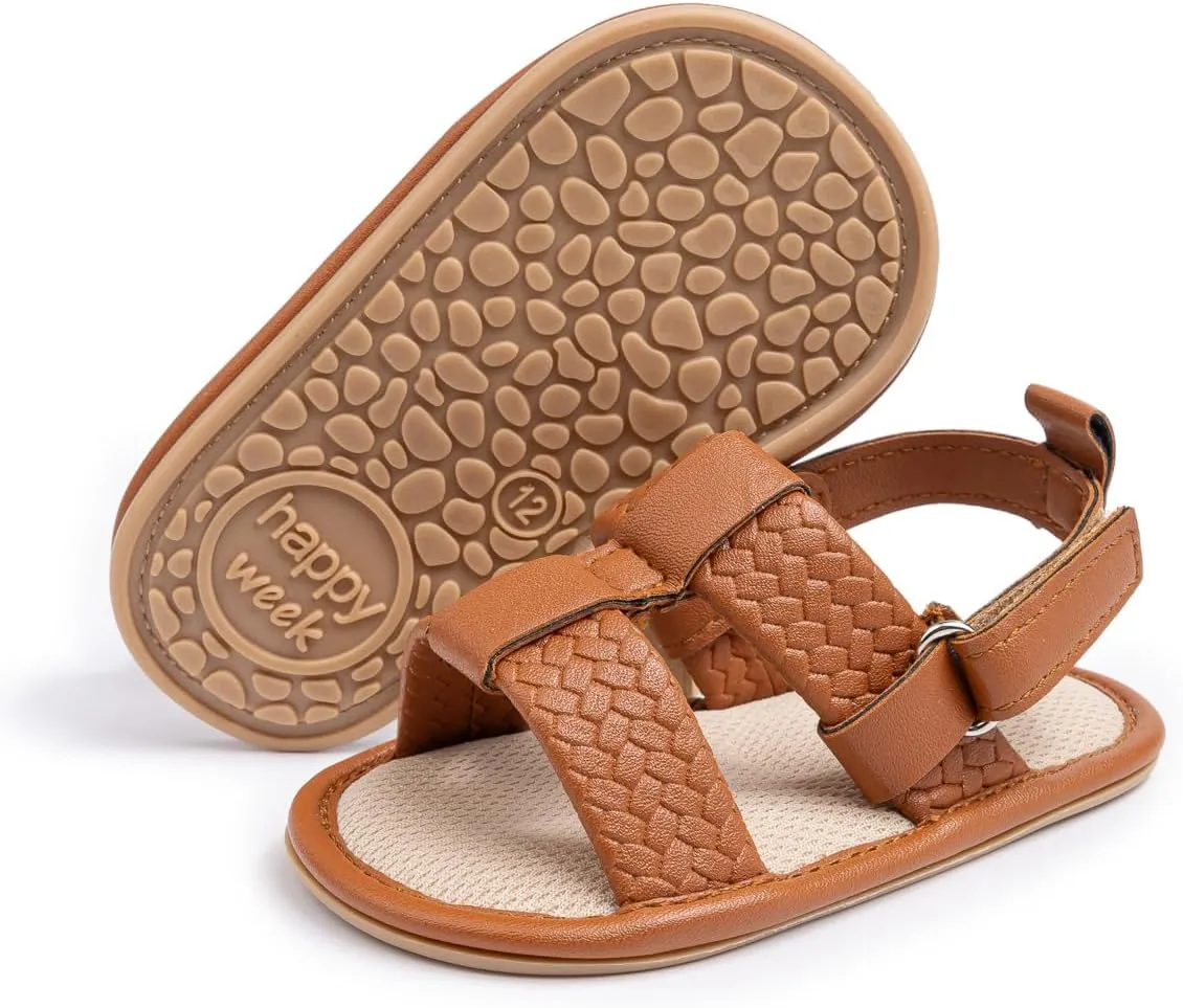 ISINSER Infant Boys Girls Sandals Newborn Closed Toe Summer Outdoor Sandal Baby Nonslip Soft Sole Crib Shoes First Walkers Prewalkers
