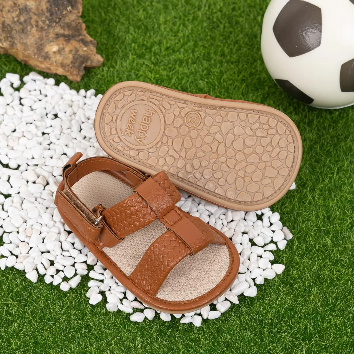 ISINSER Infant Boys Girls Sandals Newborn Closed Toe Summer Outdoor Sandal Baby Nonslip Soft Sole Crib Shoes First Walkers Prewalkers