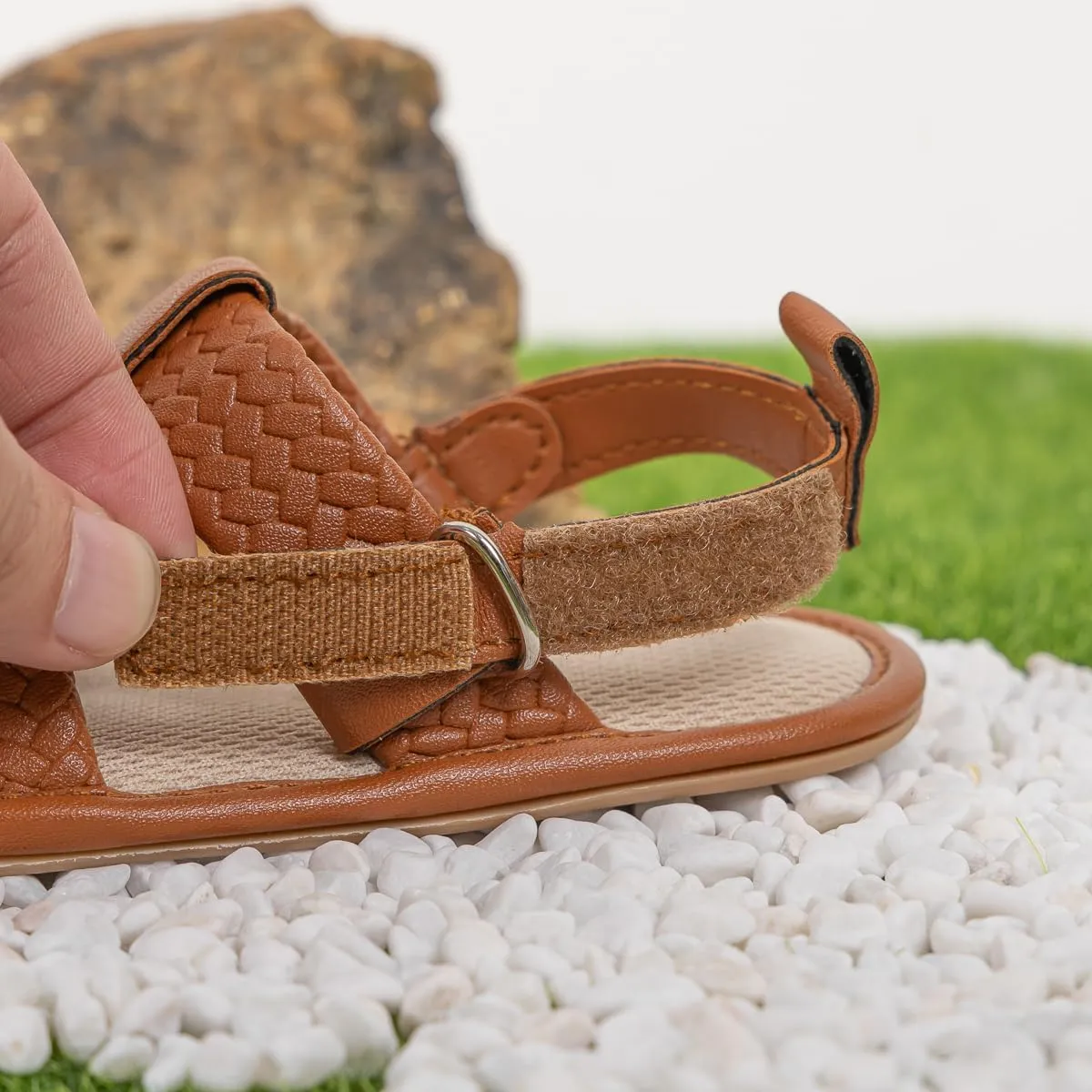 ISINSER Infant Boys Girls Sandals Newborn Closed Toe Summer Outdoor Sandal Baby Nonslip Soft Sole Crib Shoes First Walkers Prewalkers