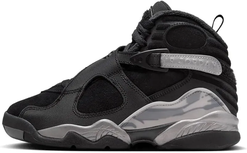 Jordan Youth Air 8 Winterized Gs Black - Black/Gunsmoke-Metallic Silver - Size 6.5Y