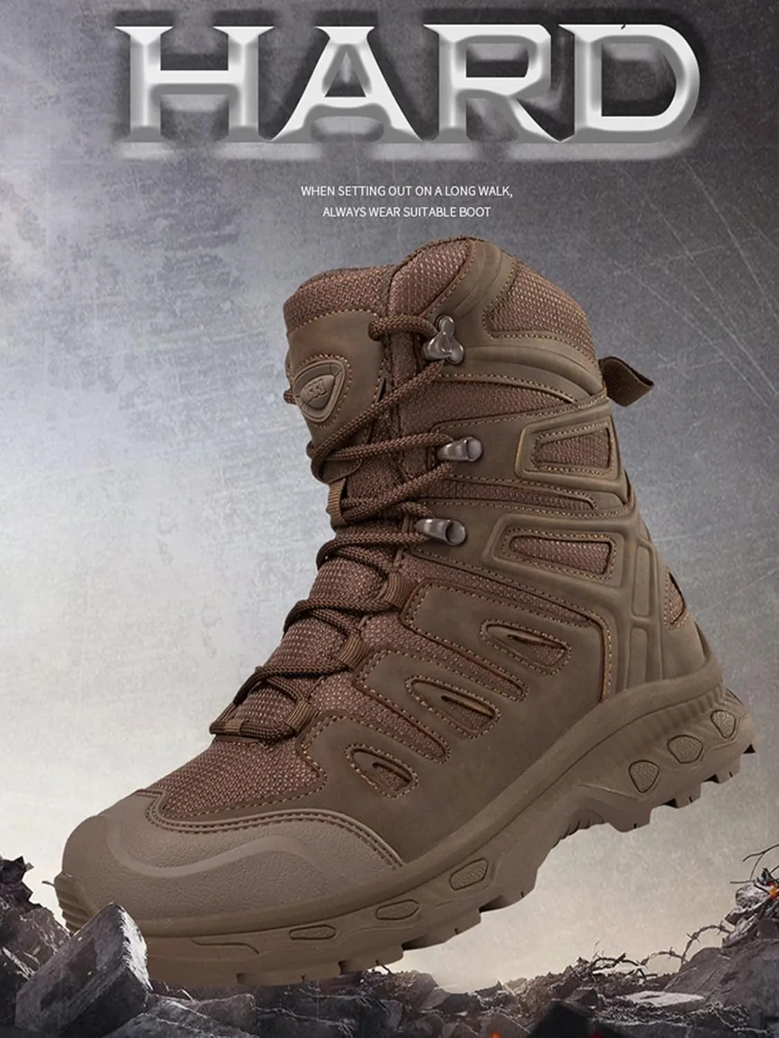 Kervaky Men's tactical boots lightweight military boots work boots durable boots hiking boots combat shoes