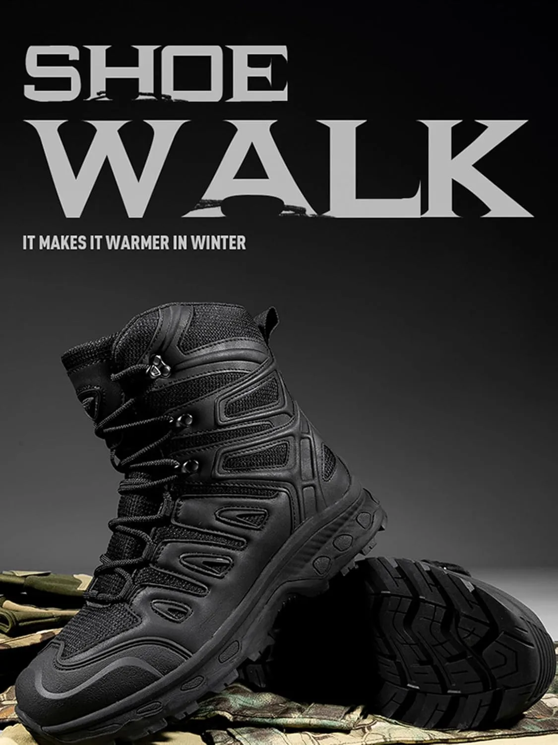 Kervaky Men's tactical boots lightweight military boots work boots durable boots hiking boots combat shoes