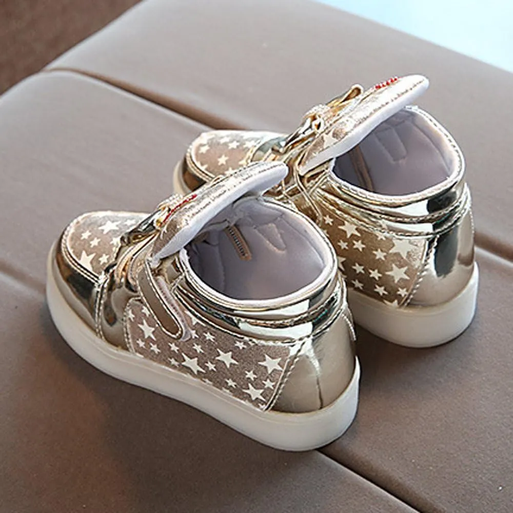 Kids LED Light Up Sneakers Breathable Sport Casual Girls Boys Shoes Adjustable Strap Flashing for Toddler/Little