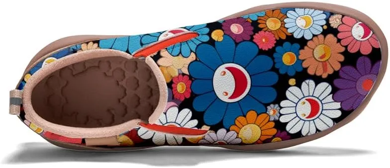 Kids Shoes Boys Girls Slip On Loafers Lightweight Soft Sole Sneaker Smiling Colorful Sunflower