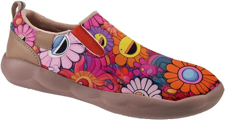 Kids Shoes Boys Girls Slip On Loafers Lightweight Soft Sole Sneaker Smiling Colorful Sunflower
