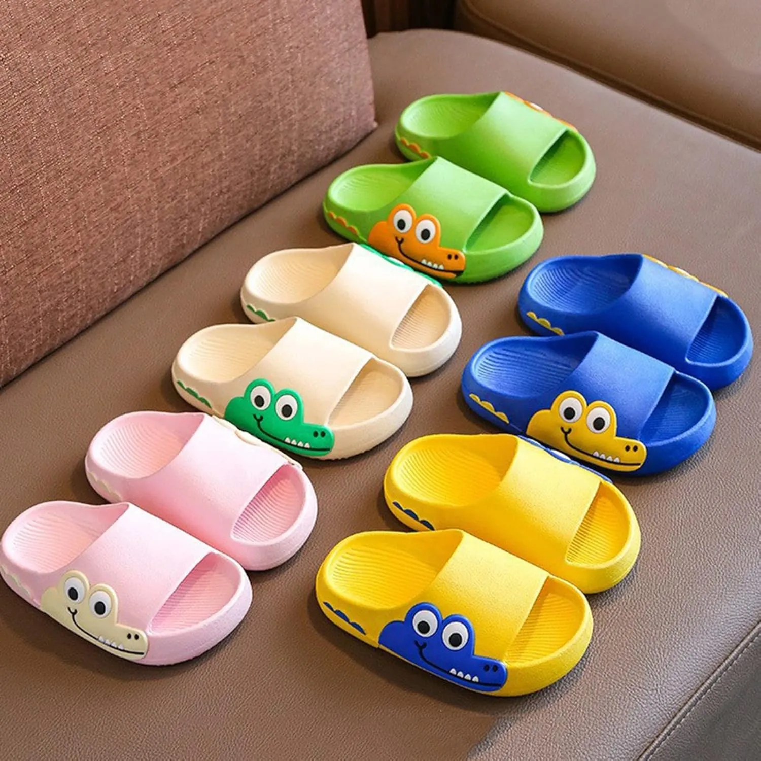 Kids Toddler Boys Girls Cloud Slide Dinosaur Shower Slippers Summer Soft Sole Non Slip Quick Dry Beach Pool Shoes