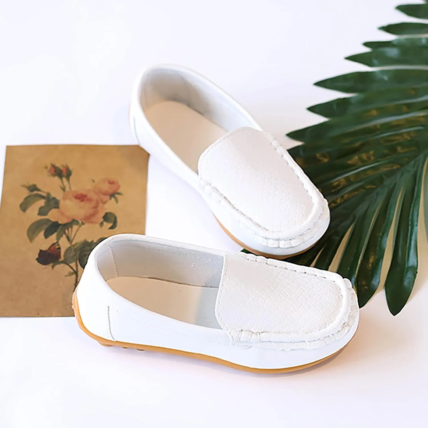 Kids Toddlers Boys Girls Soft Slip On Loafers Slip-On Moccasin Boat Dress Shoes Casual Shoes Formal Leather Flat𝐬